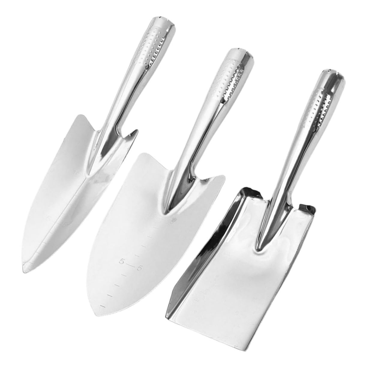 HEMOTON 5 Sätze Gartenschaufel Teiliges Multifunktionale Handspaten Für Pflanzen Graben Umpflanzen Und Unkrautentfernung Robuste Gartenwerkzeuge Rostfreiem 3 Stücke * 5