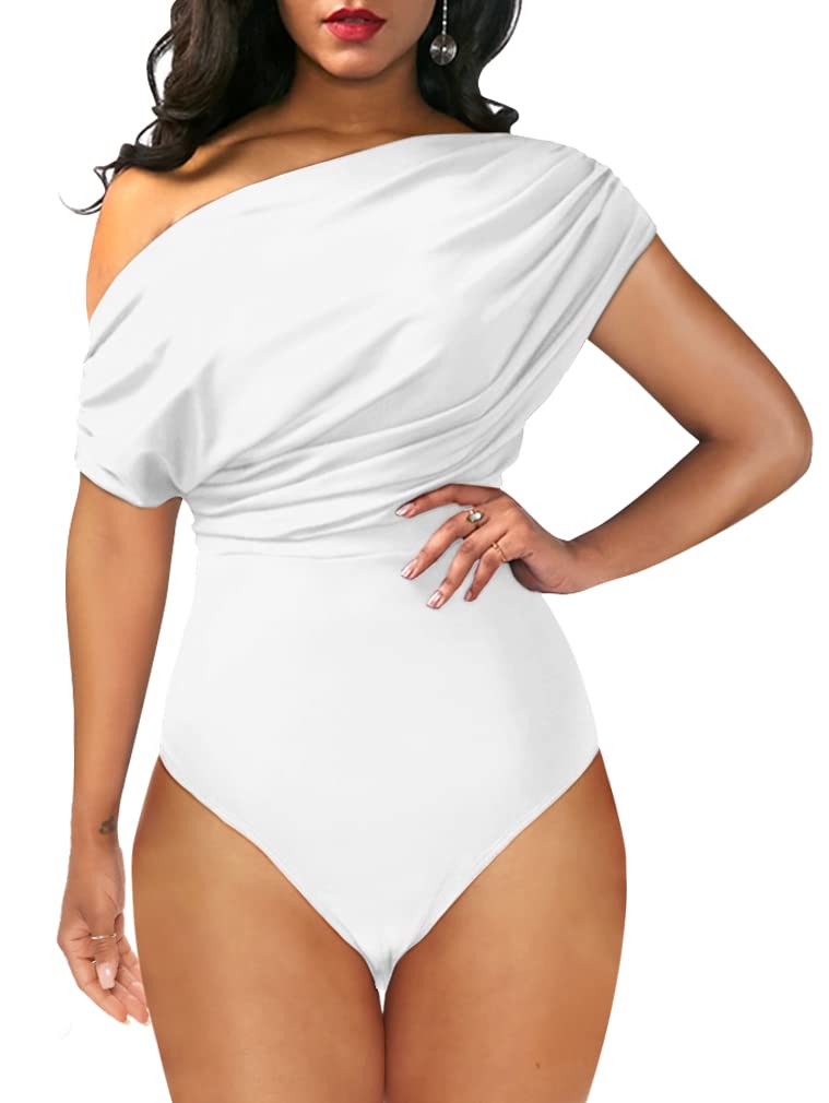 ymduch Women's Sexy Off Shoulder Sleeveless Bodycon One-Piece Bodysuit Top-picture-43