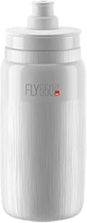 Elite Fly Tex 550ml Cycling Water Bottle White - Ultra-Lightweight 54g BPA-Free Easy Squeeze for Road MTB Gravel