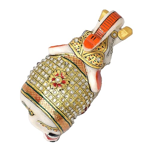 Elegant Marble Elephant Showpiece - Handcrafted Home Decor 3 inch Elephant Statue Symbolizing Love, Strength, Luck | Pure Makrana Marble | Vastu Shastra Positive Energy — photo — 6 of 9