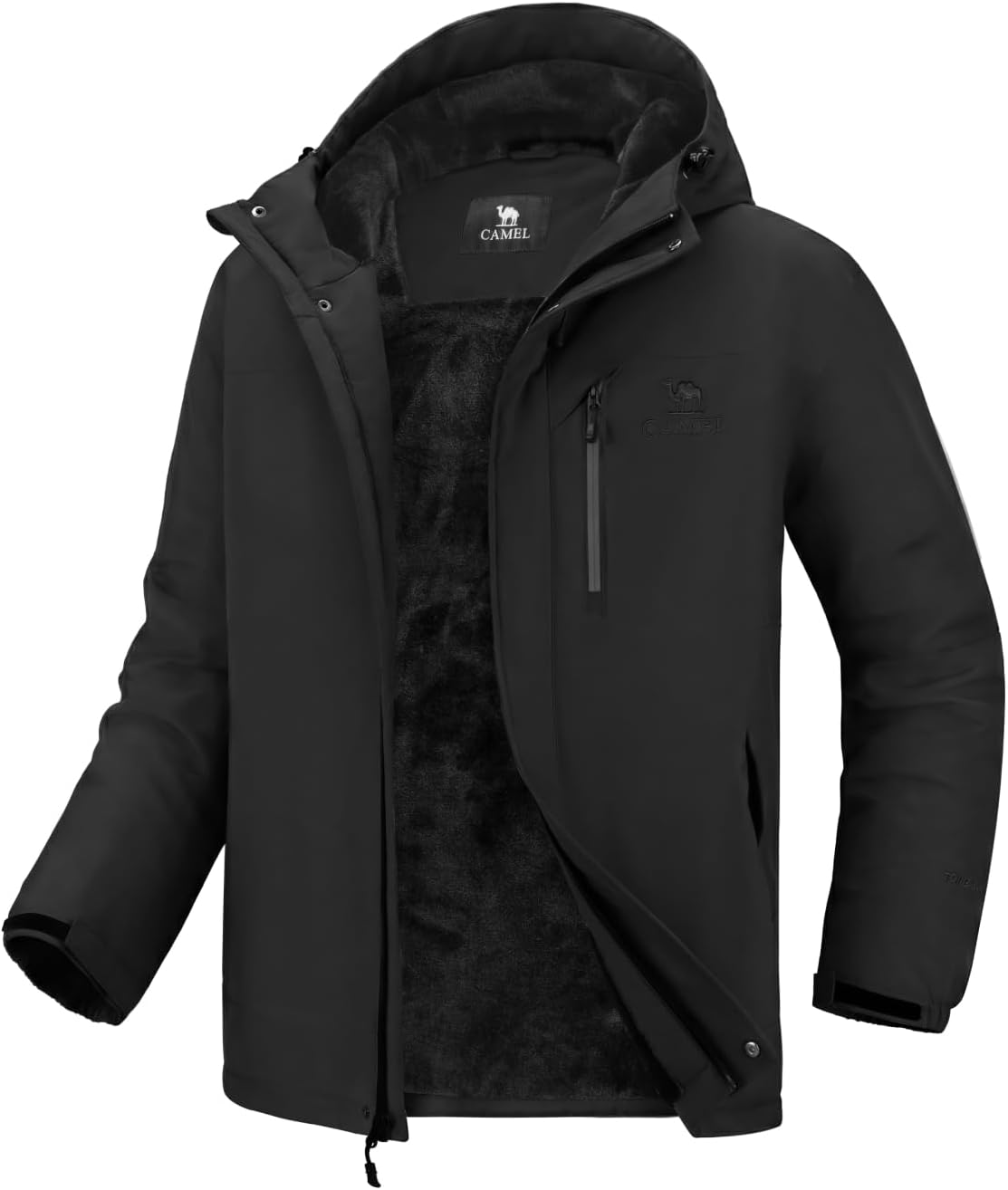 CAMEL CROWN Mens Winter Coats Waterproof Ski Snow Jacket for Men Skiing Snowboarding Warm Fleece Lining Outdoor Mountain