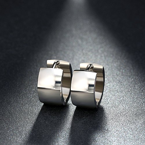Aretes de aro pequeños de acero inoxidable de moda únicos para hombres y mujeres, Oro rosa Acero inoxidable Plata, 3 3
