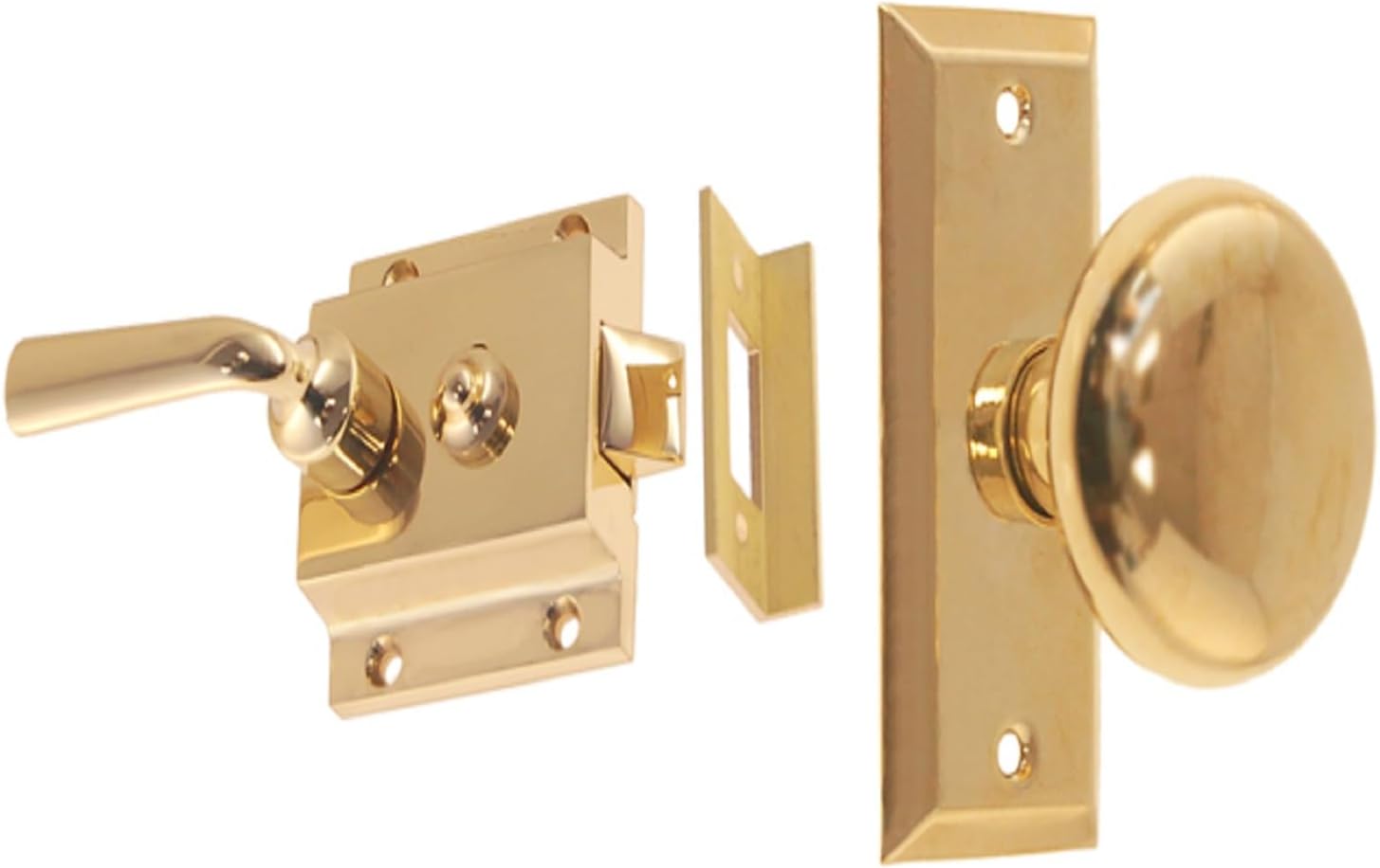 Restore Hardware Antique Style Early 20th Century Reproduction Screen Door Latch Set Made of Solid Brass-Lacquered Available in 6 Finishes