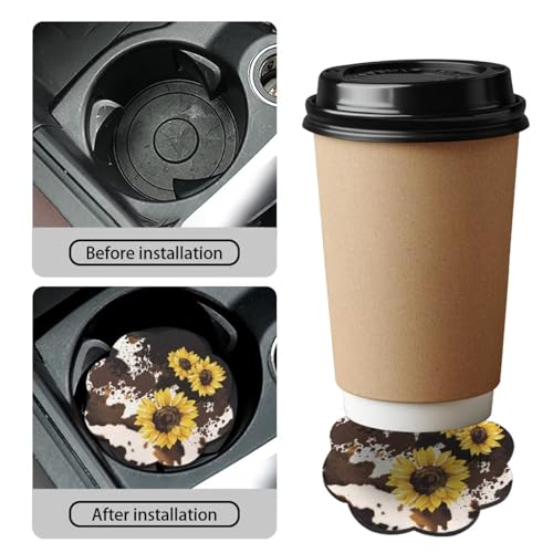 Portavasos para carro con diseño de girasol miniatura 6