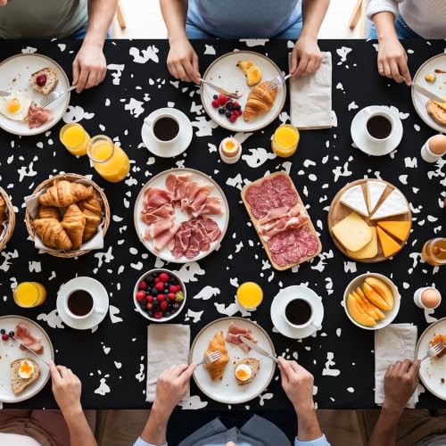 Image of K1tpde Black Spy Party Tablecloth - 3PCS Top Secret Table Cover Party Decor