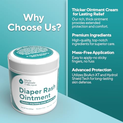 Image of Marie Originals Premium Diaper Rash Ointment with Zinc Oxide, 8 oz | Diaper rash ointment and baby skin protectant with zinc oxide, vitamin E and coconut oil; moisturizes dry skin
