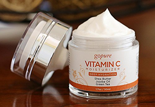 goPure Face Moisturizer with Vitamin C - Anti Aging Daily Facial Cream for Hydration, Wrinkles, Soft Skin - 1.7oz