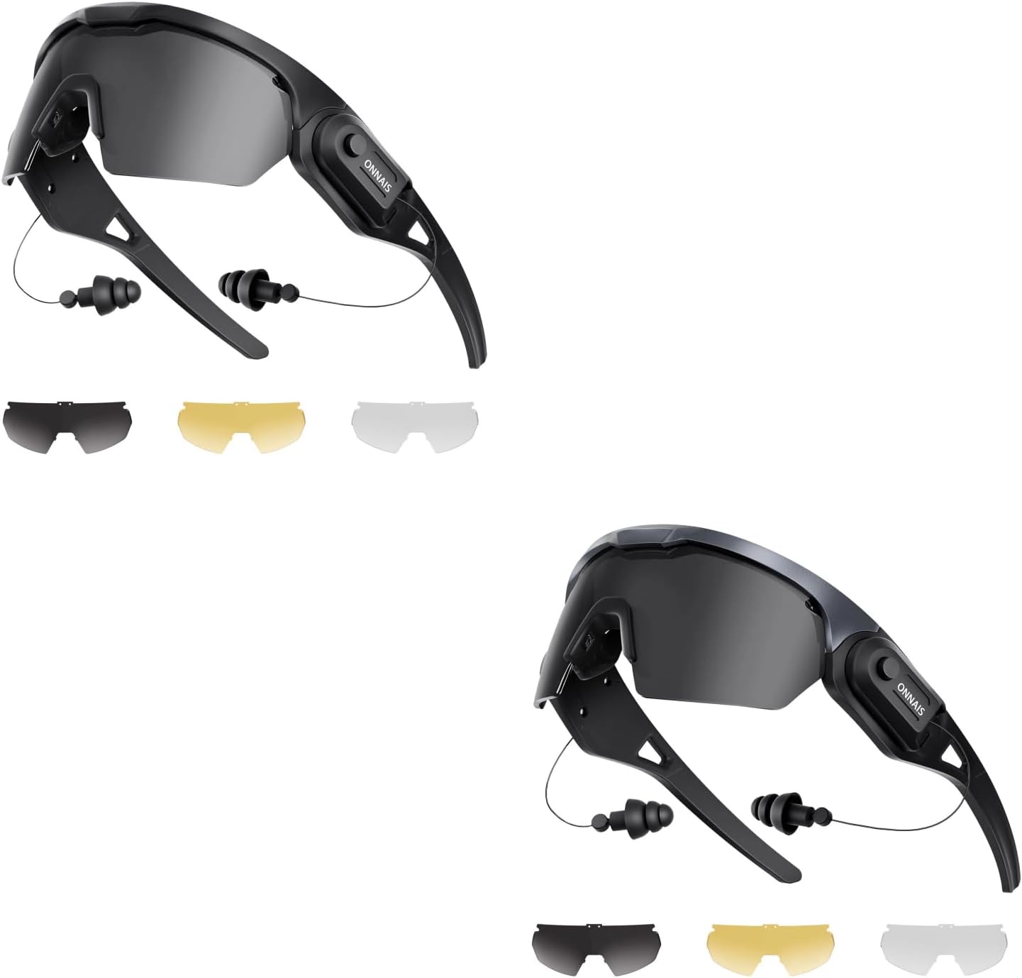 ONNAIS Shooting Glasses Black & Gunmetal Gray