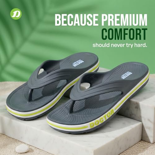 Image of DOCTOR EXTRA SOFT Men's Classic & Premium Casual Flip Flops with Soft Acupressure for Adult | Comfortable & LightWeight| Stylish & Anti-Skid |Waterproof Everyday Cushion Slippers for Gents /Boys D-553