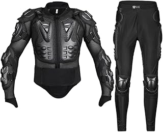 Unisexe Veste Moto Équipement De Protection De Course Veste avec Protection Dorsale GenouillèRe Respirante Gilet de Moto