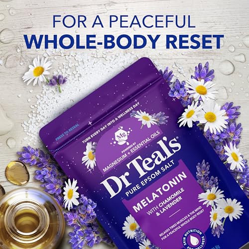 Dr Teal's Epsom Salt Magnesium Soak, Sleep Blend with Melatonin, Lavender & Chamomile Essential Oils, 3 lbs - image 4