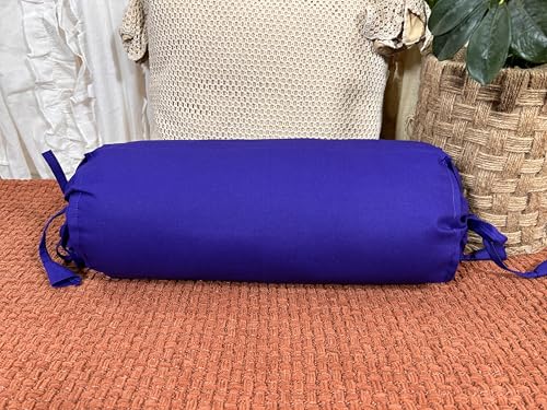 2 Pcs Cervical Neck Roll Pillow Cover with Drawstring closures Round Neck Roll Pillow Case cotton Bolster Pillowcases for Cylindrical Cushion (Purple Plum, 3 x 18 inch (7.5 x 45.5 cm))