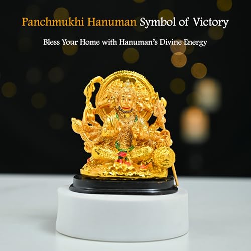 Image of ZAICUS Panchmukhi Hanuman Idol Showpiece - 5 Face Hanuman Murti for Mandir & Home Decor | Bajrangbali Statue for Puja, Navratri, Diwali & Spiritual Blessings