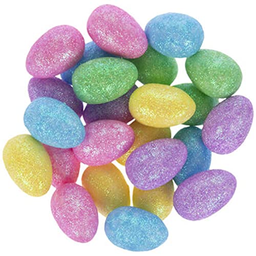 Pastel Glitter Foam Eggs for Easter Crafts, Decor (Tiny - 1 Inch) - 24 Pieces