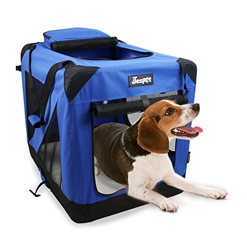 JESPET Soft Dog Crates Kennel for Pets, 3 Door Soft Sided Folding Travel