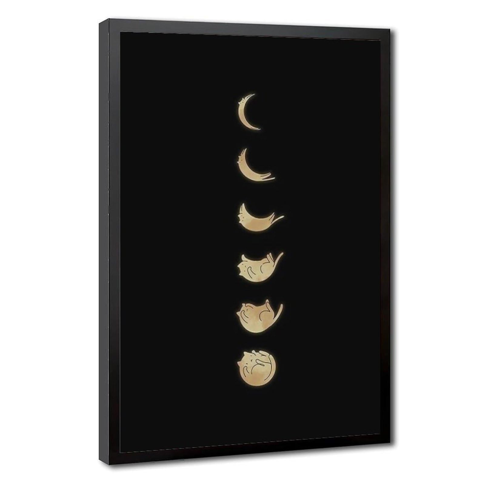 Bareronor Moon-inspired Abstract Cat Canvas Poster Bedroom Decor Landscape Office Room Decor Gift 16" L X 24" W