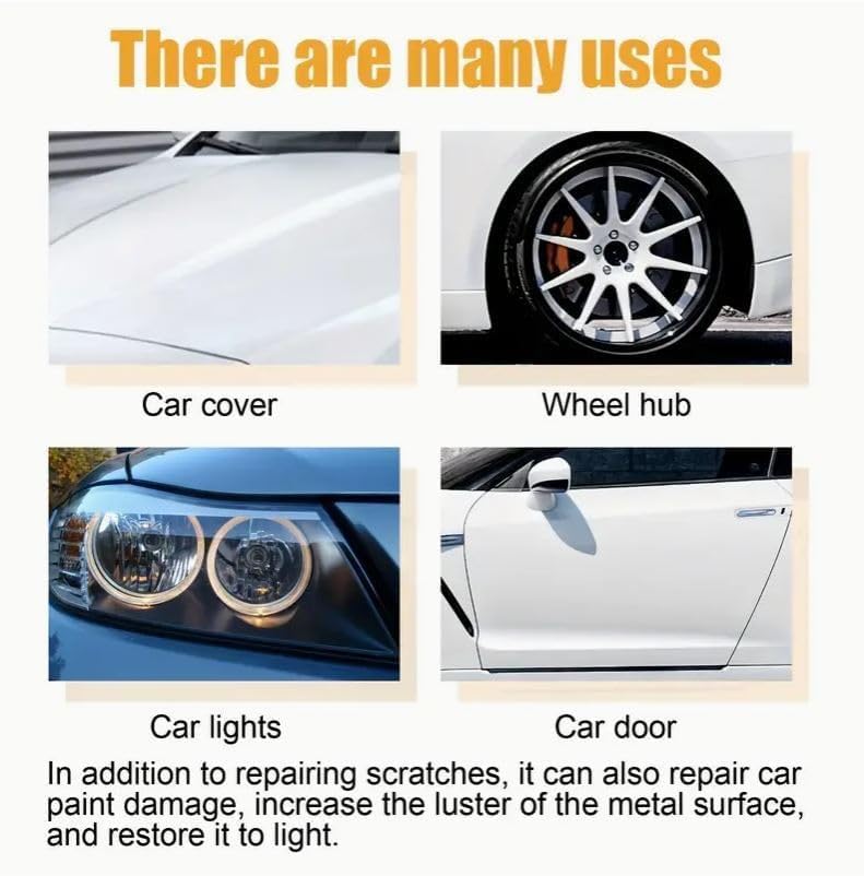 Image of Car Scratch Repair Paste A- Premium Scratch Remover Kit with Wipe & Sponge | Polishing Wax for Vehicle Surface Restoration & Deep Scratch Removal (Pack Of - 1, 60 ML), Clear
