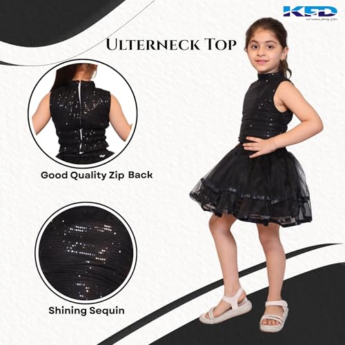 Image of Kaku Fancy Dresses Western Dance Top for Kids Halter Neck Top For Annual Function (ONLY TOP) - Skirt not included
