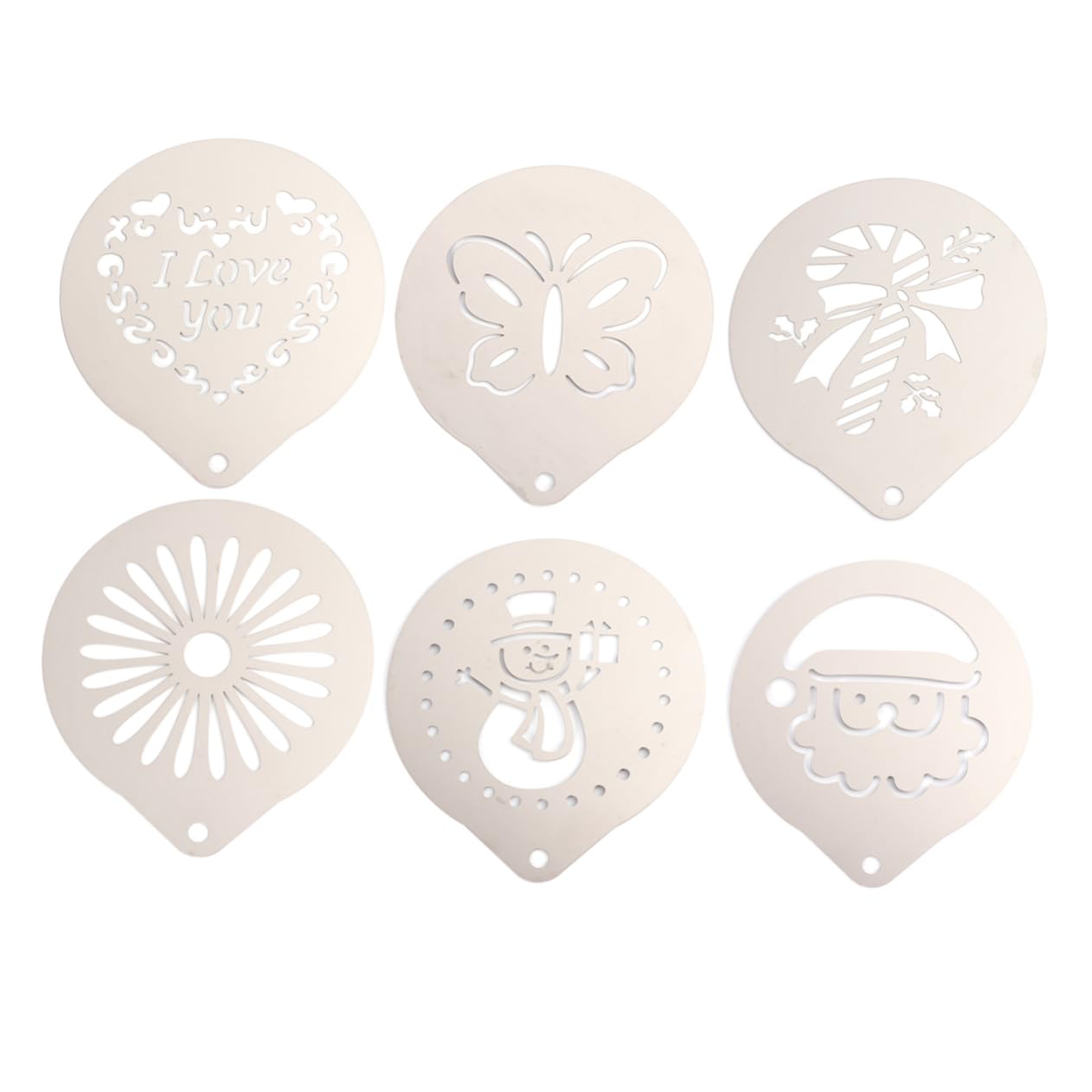 LIFKOME 3sets Stencil Acciaio Inossidabile Per Latte Art Template Per Cappuccino e Decorazioni Di Caffè Facili Da Pulire e Utilizzare Designs Variati Per Creazioni Professionali