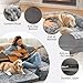 BingoPaw Hundebett für Menschen Hunde: 180x96x10 cm Hundebett für Erwachsene und Haustiere, XXXL faltbar orthopädisches Hundebetten in Menschengröße mit waschbarem PV-Samtbezug PU-Leder, grau