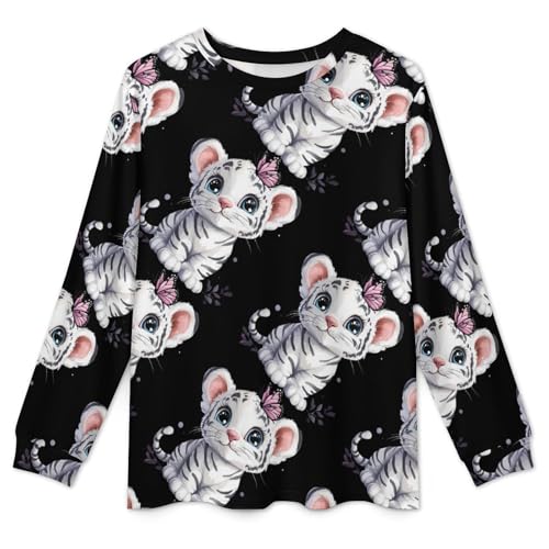 White Tiger Butterfly Pajama Set Long Sleeve Lounge Sets Sleepwear 2 Pjs Nightwear for Men Women4