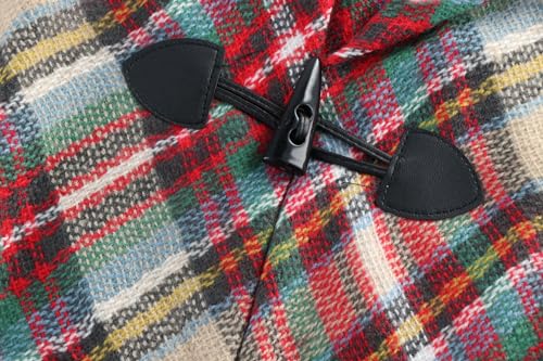 Leadigol Cute Stylish Shawl Casual Shawl Autumn Winter British Style Girls Kids Knitted Pullover Sweaters Horn Button Poncho Tassel Plaid Cloak Cape4