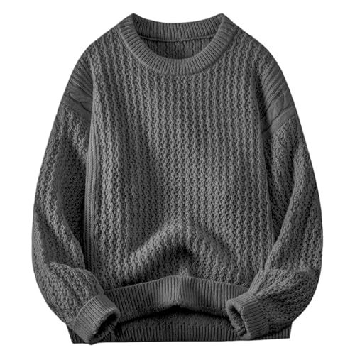 Pull tricoté col rond homme ample idéal pour les sorties urbaines en hiver