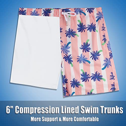 Image of Boys Swim Trunks with Boxer Brief Liner Compression Anti Chafe Swimming Shorts Stretchy UPF Quick Dry Swimsuit