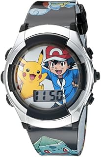 Pokemon Kids' POK3018 Digital Display Quartz Black Watch