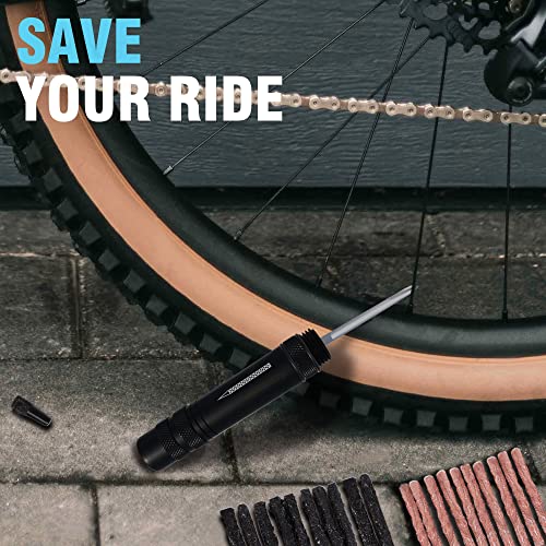 Aracey Tubeless Bike Tire Repair Kit – Fixes Mountain Bike and Road Bicycle Tire Punctures – Includes Tire Repair Fork Reamer, 30 Bacon Strips. Tubeless Bike Tire Repair Kit (Red) - Thumbnail 5