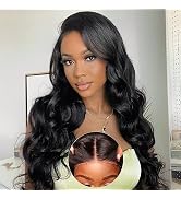 Aaliweya 5x5 Wear and Go Glueless Wigs Human Hair Pre Plucked Pre Cut 5x5 HD Body Wave Lace Closu...