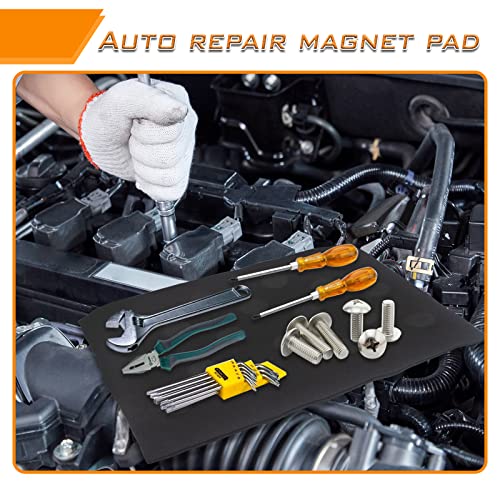 Lamjad Magnetic Tool Tray Flexible Mag Pad Parts Holder - Wrenches, Bolts, Nuts, Screw And Other Parts Tray For Car, Garage, Home, Construction- 11.8"X8" #TOP1