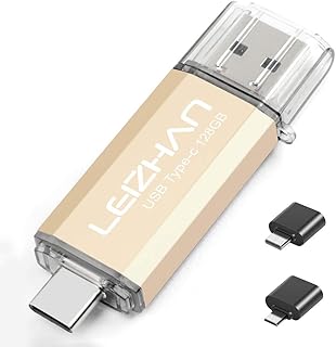 leizhan 128 gb USB C Flash Drive for Samsung Galaxy S10+, S10e, S10,S9, Note 9, S8, S8 Plus,Google Pixel XL Thumb Drive, USB OTG Adapter Micro/Type-C USB to USB Converter for Tablet PC Android