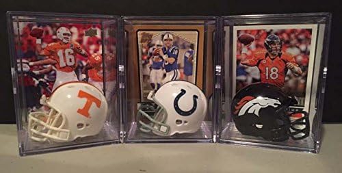 Peyton Manning College and Pro Helmet Shadowbox w/card Set of 3