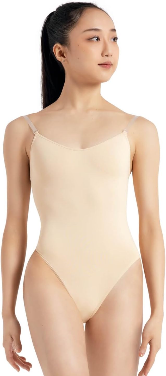 - Women's Camisole Leotard With Clear Transition Straps