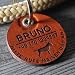 Dog Tag/HUNDEMARKE - aus echtem Leder - v2 (Hund) - rund - Ø 3,4 cm