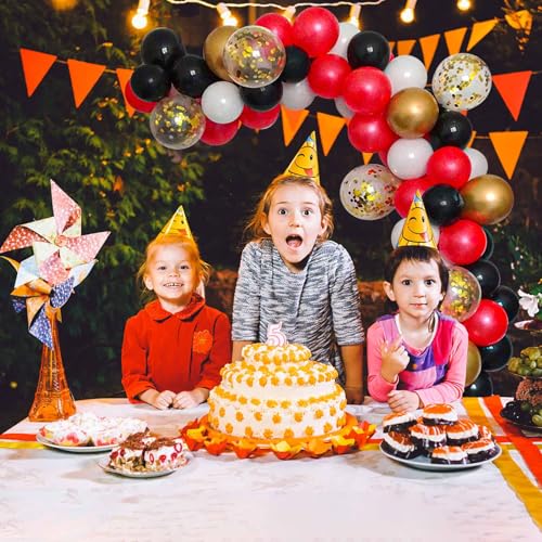 Image of DIY Balloon Arch & Garland Kit, 113Pcs Party Balloons Decoration Set, Gold Confetti Balloons & Gold Red Black White Latex Balloons for Baby Shower, Wedding, Birthday, Graduation Party