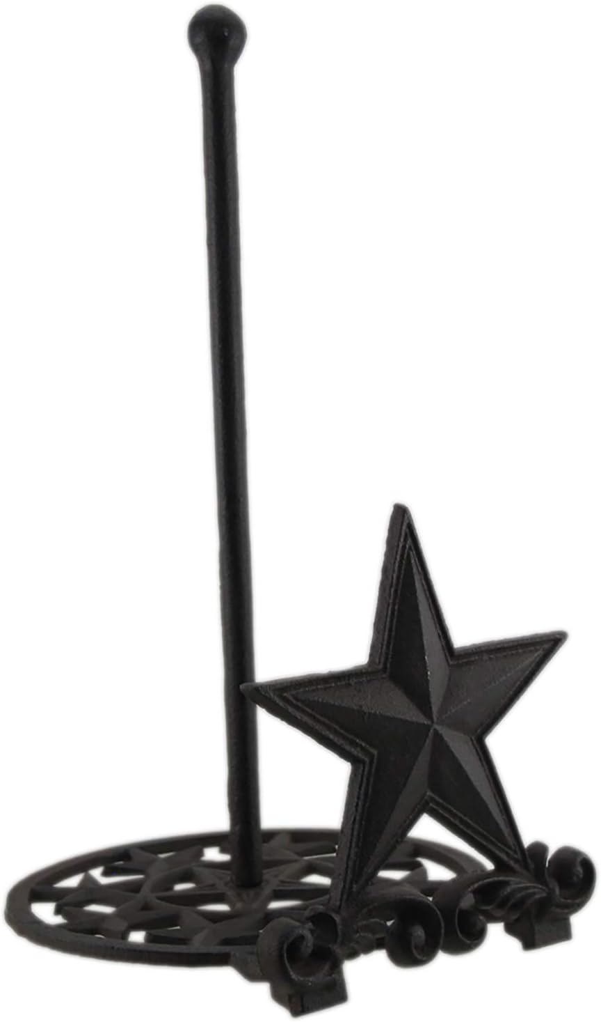 Rustic Brown Cast Iron Western Star Paper Towel Holder