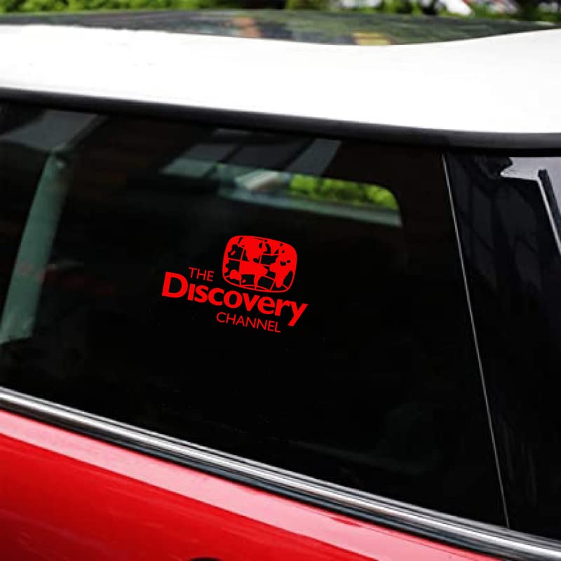 Discovery Channel World Map Sticker Red – 20cm Self-Adhesive Decal for Cars, Windows, Bumpers, Luggage & Laptops | Waterproof Durable Vinyl | Adventure-Themed Travel Decor
