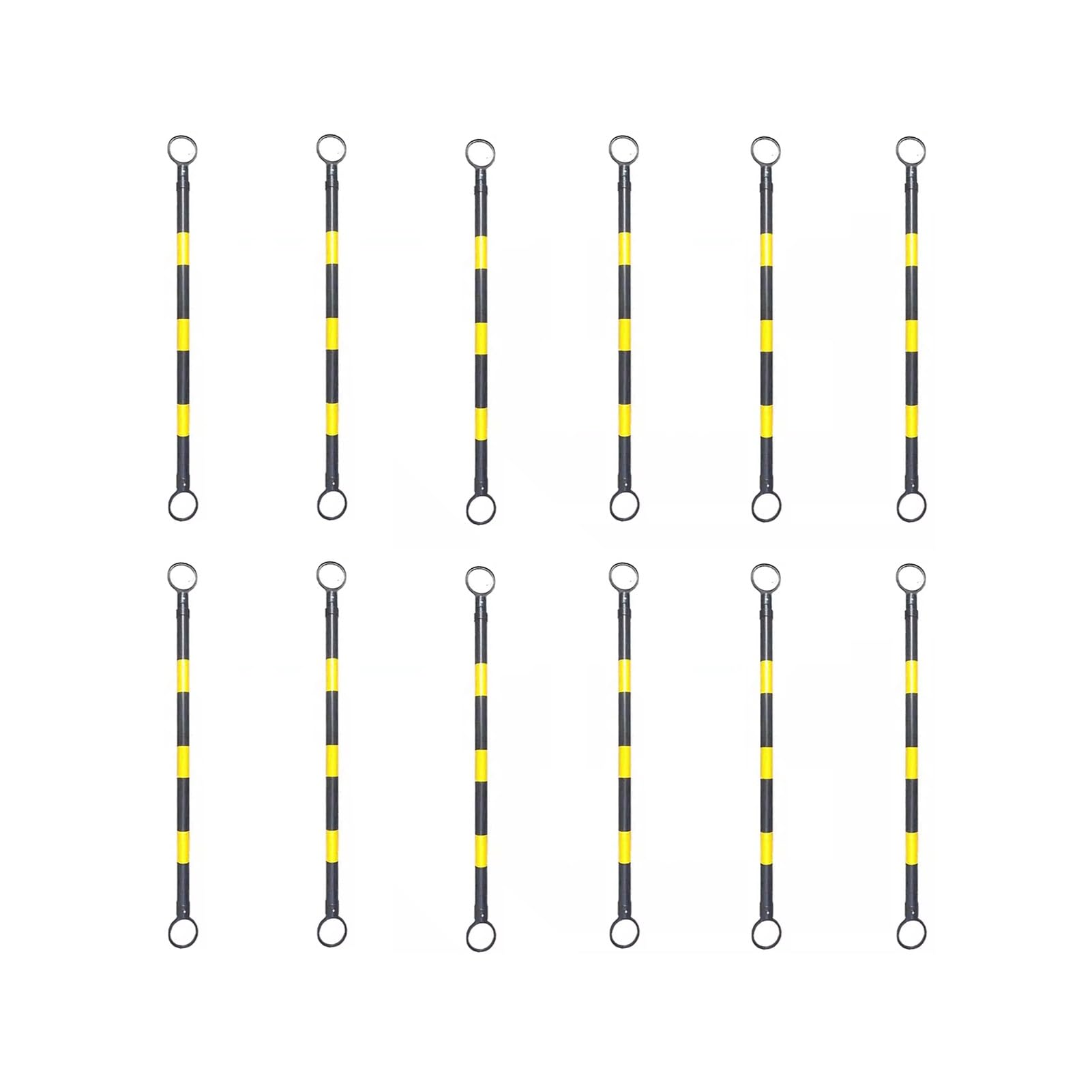 Słupek z pachołkami drogowymi, Pachołek drogowy rozsuwany, 3,9-6,6 stopy, wielokolorowy, opakowanie 12 szt(Yellow/Black)