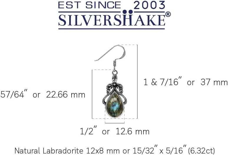 Silvershake Natural or Created Stones 925 Sterling Silver Victorian Floral Drop Dangle Hook Earrings Jewelry for Women