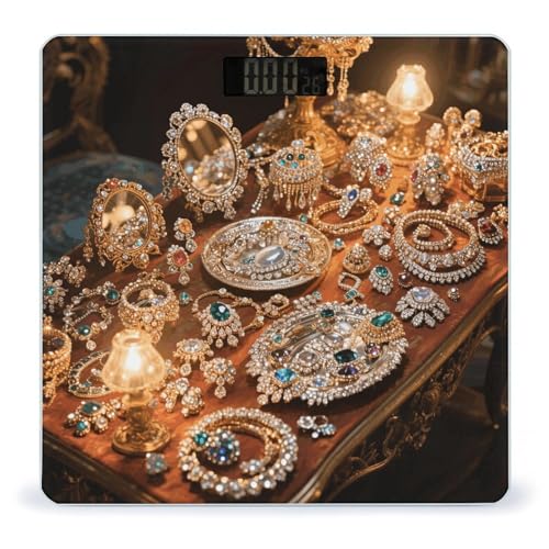 Báscula Digital de Baño Jewelry Feast en Vidrio Templado