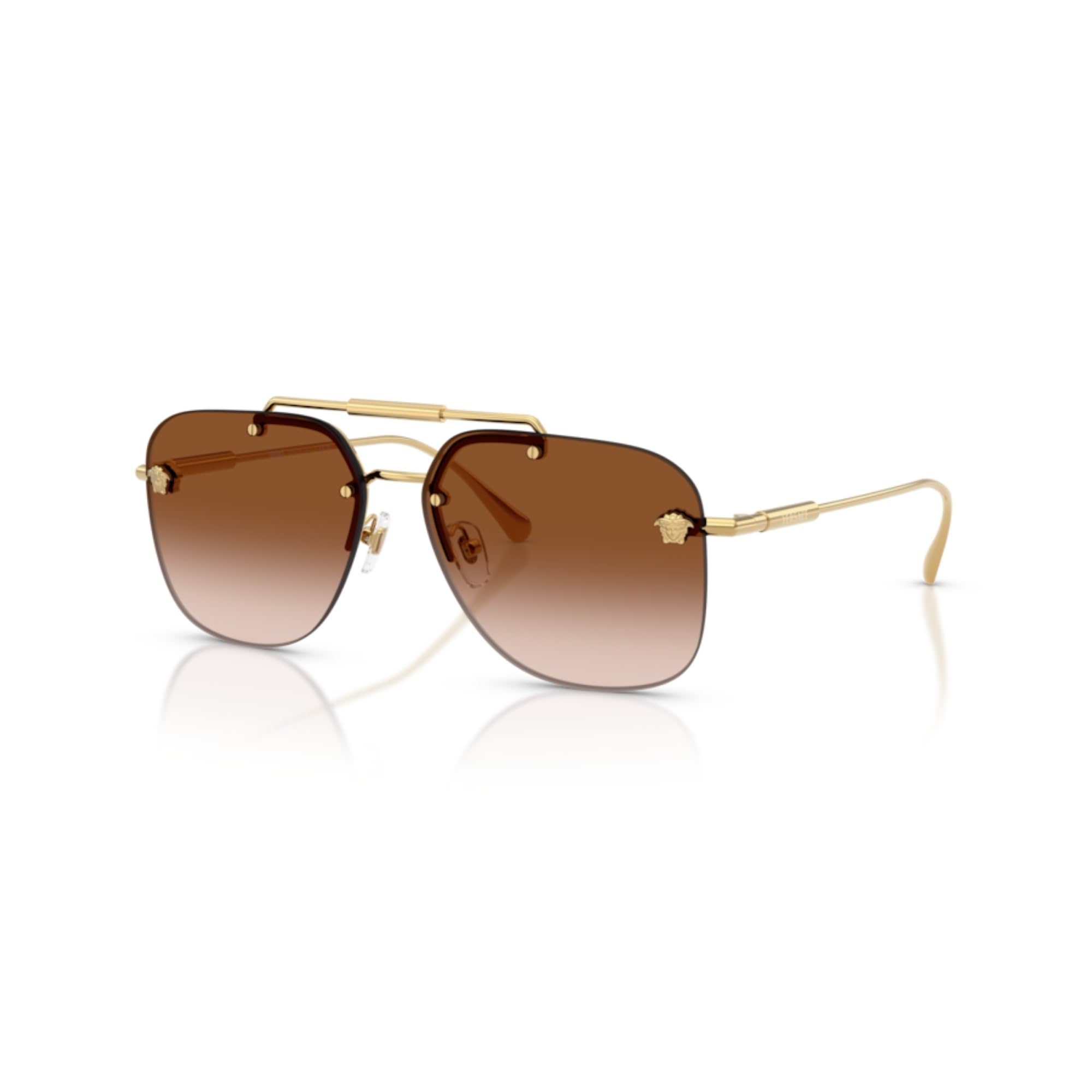 Versace VE2296 100213 60mm Gold/Brown Gradient Square Sunglasses for Women + BUNDLE with Accessory Eyewear Kit