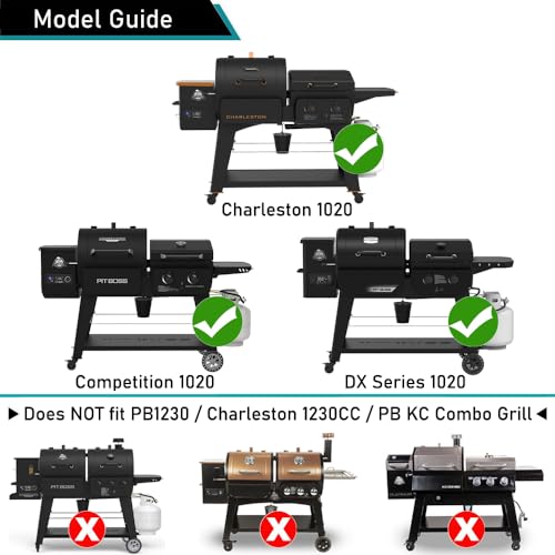 Image of ZJYWSCH Grill Cover for Pit Boss Charleston 1020 DX Pellet Grill Gas Griddle Combo PB1020DX PB1020NX Heavy Duty PitBoss Charleston Onyx 1020 Competition Combo Grill Cover