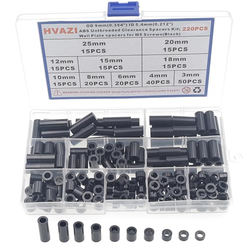 HVAZI OD 9mm(0.354C`) ID 5.4mm (0.212C`) ABS lWȂNAXXy[T[X^hItLbg;M5lWpEH[v[gXy[T[;EhXg[g`[uX^hIt;3mm25mm(ubN)