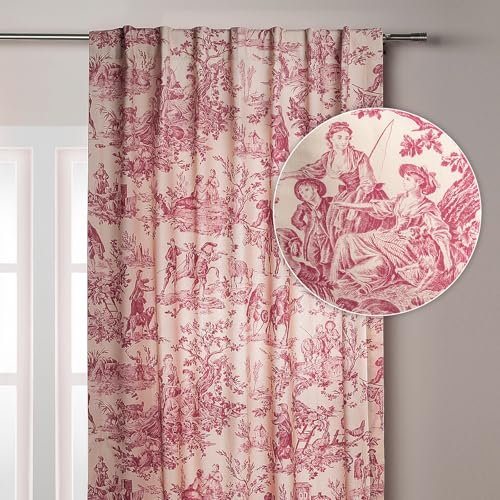 Red Cotton Curtain for Farmhouse, Kitchen & Bedroom - The Miller Collection