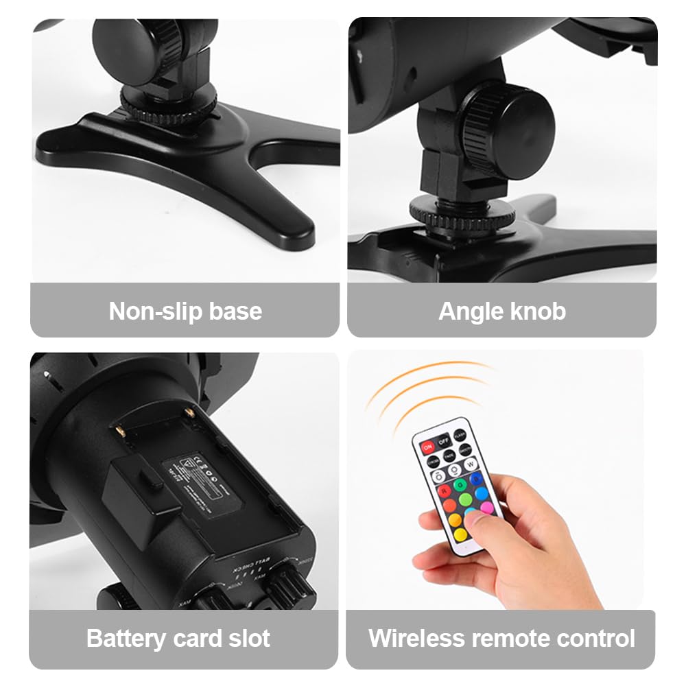 Andoer Luce video a LED RGB, 10 W Luce fotografica 3200 K-5600 K Dimmerabile 5 Effetti di Scena con Porte in Metallo Montaggio a Scarpa Fredda Telecomando, Compatibile con Serie DC/NP