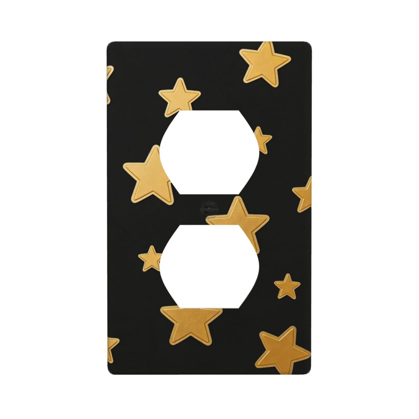 Star Sticker Decorative Switch Plate Cover-Unbreakable Polycarbonate Wall Plate for Home Office, 1 Gang with Screws