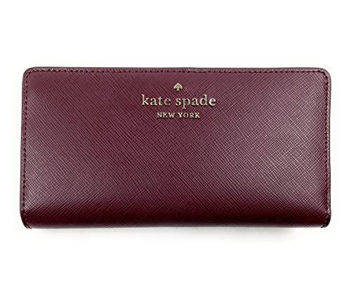 Kate Spade New York Slim Staci Saffiano Leather Bifold Wallet (Cherrywood)