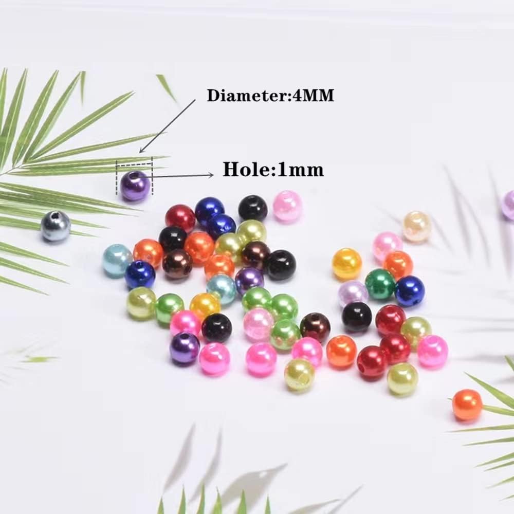 2000pcs Royal Blue Pearl Beads 4mm Round Loose Pearl Beads with Hole for DIY Bracelet Necklace Jewelry Making Supplies Handmade Craft - Image 3